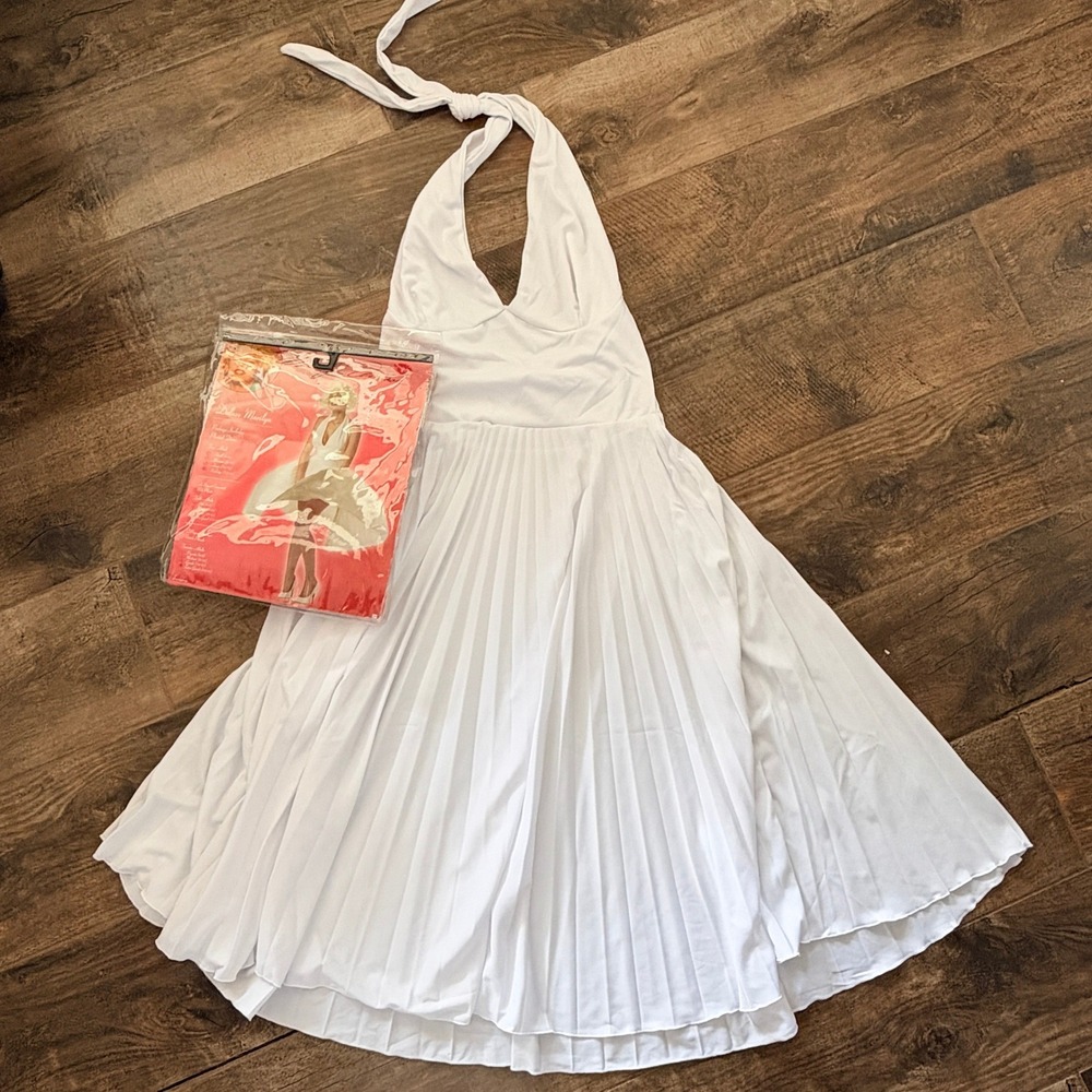 California Costumes Women Marilyn Monroe Pleated Halter Costume Dress,White, XL